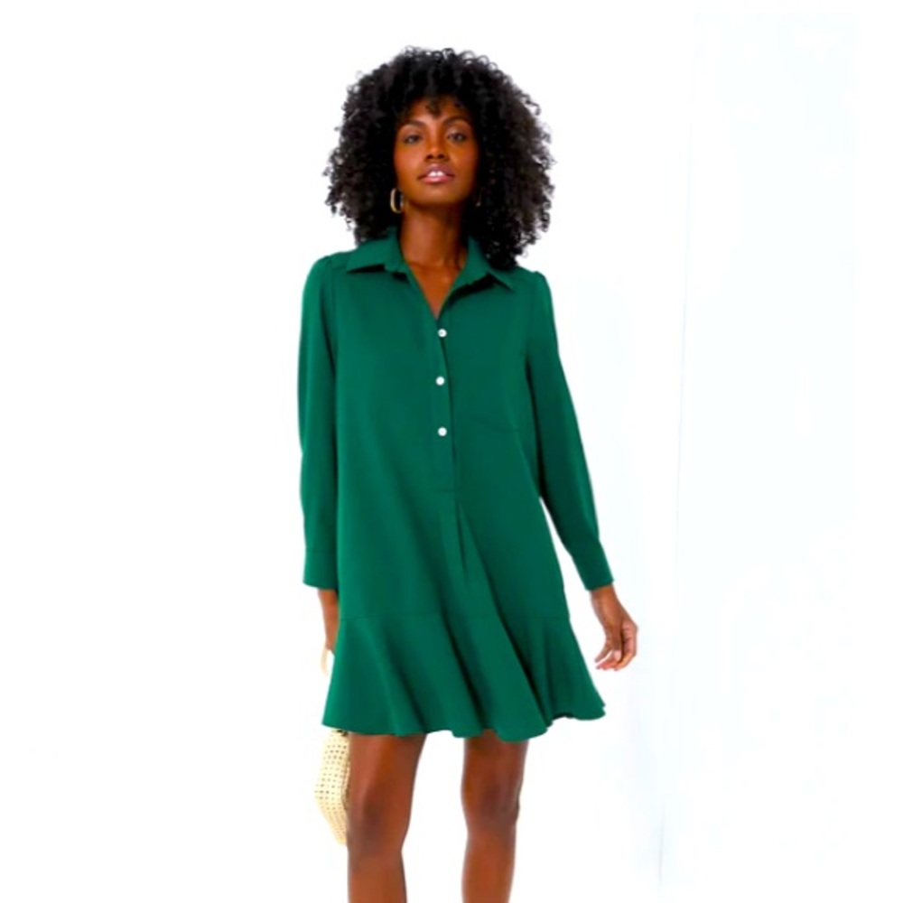 Tuckernuck Callahan Shirt Dress Small Hunter Green